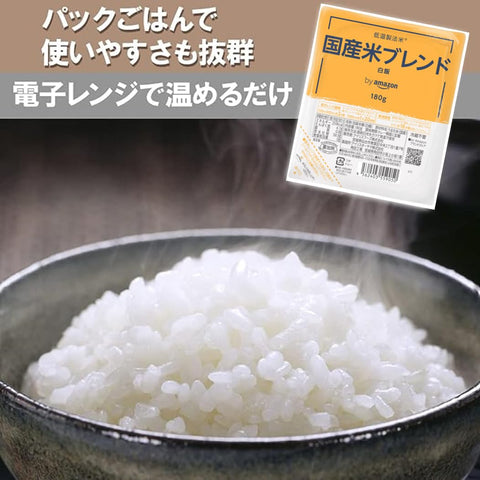 by Amazon 盒装米饭 日本产大米 100% 低温制法米 180克×24个 (Happy Belly)