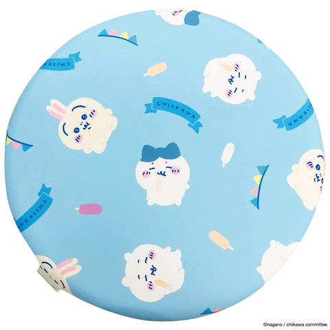 MORIPiLO 4621392 Chiikawa Chiikawa Hachiware Seat Cushion, 15.7 x 15.7 inches (40 x 40 cm), Round, Cooling Sensation, Low Rise, Character Goods, Small and Cute Guy, Beige