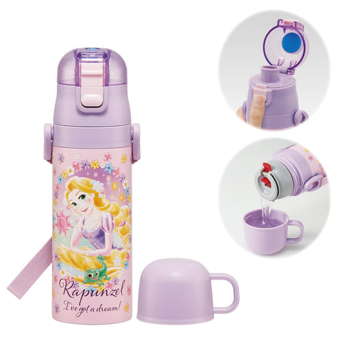 スケーター(Skater) 子供用 ステンレス 水筒 2way 直飲み 470ml コップ飲み 430ml 子供に優しい軽量タイプ ディズニー 塔の上のラプンツェル 25 保温 保冷 waterbottle スポーツボトルキッズ 子供 こども 水瓶 SKDC4-A