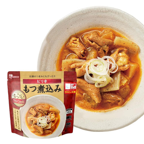 アイリスオーヤマ レトルト ピリ辛もつ煮 140g 惣菜 レトルト食品 おかず レンチン レンジアップ レンジde Pa Cook