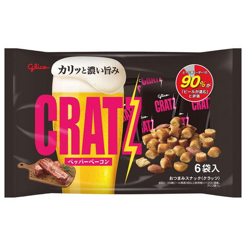 Cratsu Pepper Bacon, 6 Bags x 8, Ezaki Glico