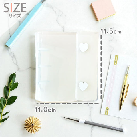 Abon Abon Abon Sealing Notebook, Plastan pp Sheets, 6 Sheets [A8 Fits in Small Bags] Heart, Plier, Transparent, Push Color, File