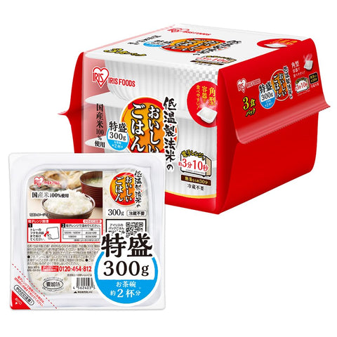 (New arrival) Iris Ohyama Pack Rice, 10.6 oz (300 g), 100% Domestic Rice, Low Temperature Processed Rice, Emergency Food, Retreat, 10.6 oz (300 g) x 3P