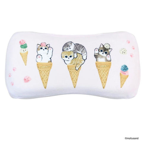 MORIPiLO 4621066 Morishita Memory Foam Pillow, Moffsand, Ice Nyan, 5.9 x 11.8 inches (15 x 30 cm), Lumbar, Backrest, Support, Stuffed Toy, Cushion, Mofusand Character Goods, Pink