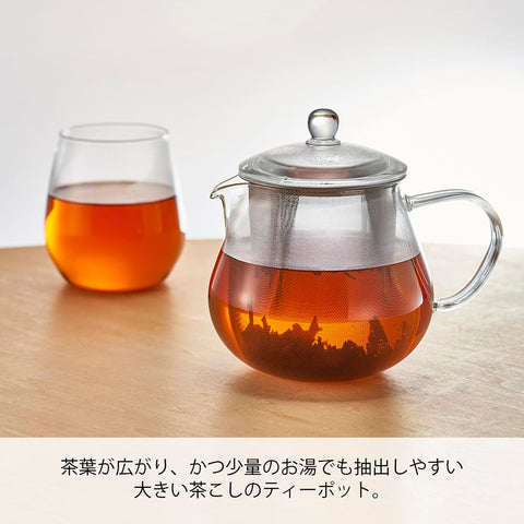 하리오 리프 티팟, 투명, 실용적인 용량, 450ml, 내열 유리, 선물, 선물, CHC-45T