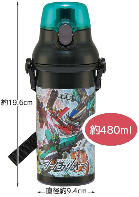 스케이터 (스케이터) 어린이용 플라스틱 물병, 480ml, 원푸시 클로저, 항균, 어린이 친화적, 경량, 항균 마감, 일본산, 신칼리온 월드, 남아용, PSB5SANAG