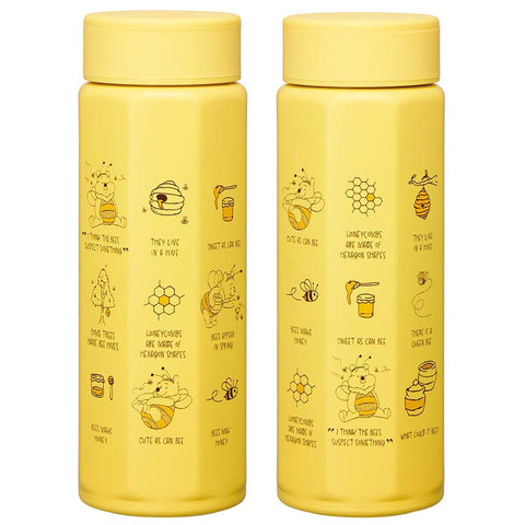 스케이터 (스케이터) 스테인리스 스틸 머그 보틀, 500ml, 잡기 편한 팔각형 단열 물병, 디즈니 위니 더 푸, STO5-A