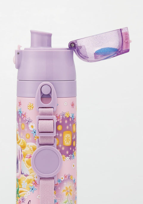 Skater SKDC4 Children's Stainless Steel Water Bottle, 2-Way Direct Drinking, 16.5 fl oz (470 ml), Cup Drinking, 15.2 fl oz (430 ml), Kid-friendly Lightweight Type, Disney, Rapunzel on the Tower, 25