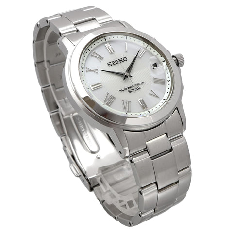 Seiko 精工手錶 精工精選 男士太陽能電波, 銀色/白色, 手鍊類型