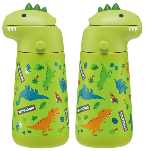 Skater SSH4D-A 3D Stainless Steel Drinking Drinking Bottle, 12.5 fl oz (370 ml), Vacuum Double Layer, For Cold Insulation, Dinosaurus