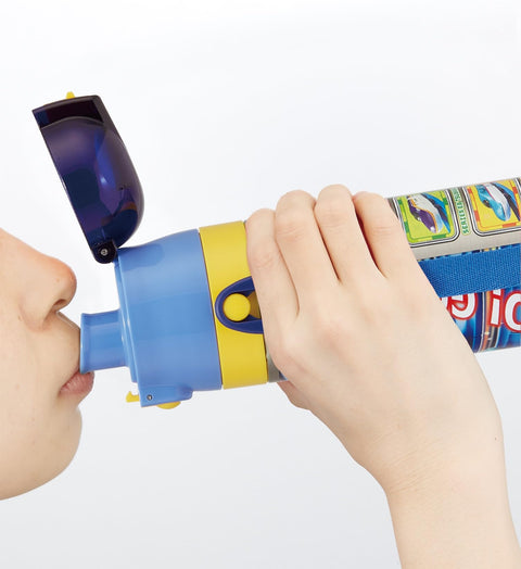 Skater SKDC4 Children's Stainless Steel Water Bottle, 2-Way Direct Drinking, 16.5 fl oz (470 ml), Cup Drinking, 15.2 fl oz (430 ml), Kid-friendly Lightweight Type, Plarail, 25 Boys, Thermal, Cold