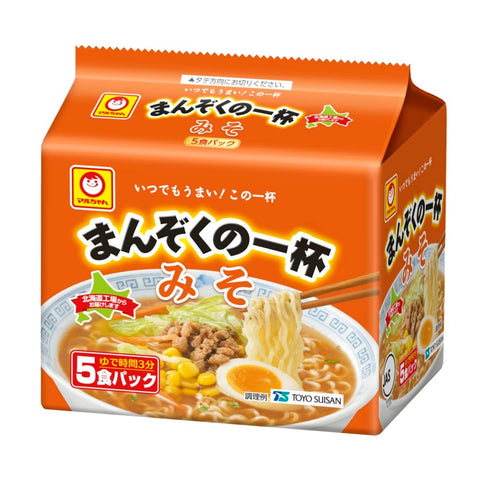 マルちゃん まんぞくの一杯 みそ 5食パック(83g×5食×6袋 / 計30食 ) インスタントラーメン 即席 中華麺 ラーメン ( 香味野菜と生姜を利かせた みそ味 スープ ) 味噌ラーメン 東洋水産