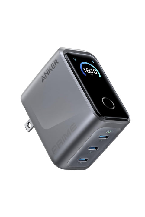 Anker Prime Charger (160W, 3 Ports) シルバー 【PSE技術基準適合/折りたたみ式プラグ/PD対応】iPhone 17シリーズ iPhone Air MacBook Windows PC iPad Galaxy Android スマートフォン ノートPC 各種対応
