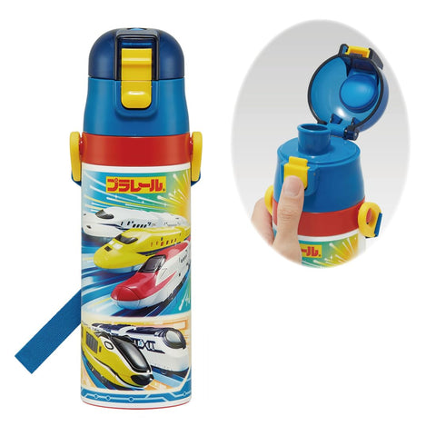 Skater SDC4-A Children's Stainless Steel Water Bottle, Direct Drinking, 16.5 fl oz (470 ml), Plarail, 24, Kid-friendly Lightweight Type, For Cold Insulation, Boys, Sports Bottle, Cool, For Kids
