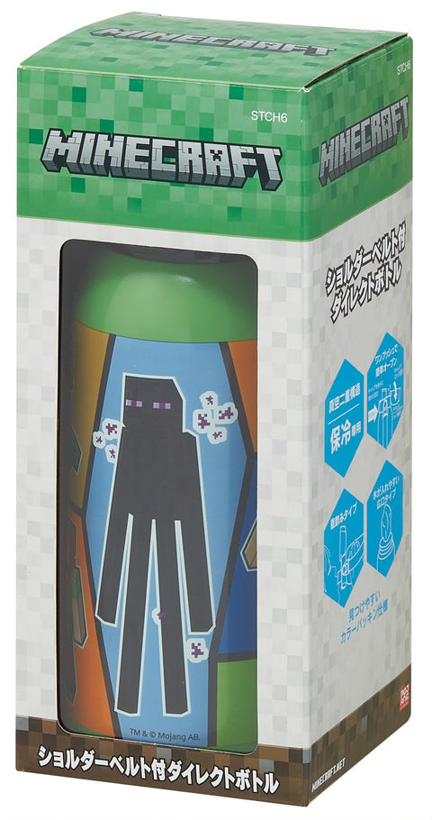 스케이터 (Skater) 어린이용 스테인리스 스틸 물병, 직접 마실 수 있는, 600ml, 어린이용, 경량 타입, 마인크래프트, 25 마인크래프트, 남아용, 단열 물병, 스포츠 보틀, 어린이 물병, 어린이 물병, STCH6-A