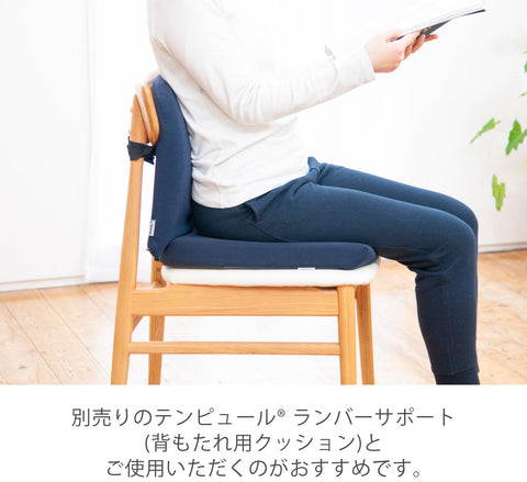 テンピュール(Tempur) クッション ダークブルー 約 幅40x奥行42x厚さ5cm シートクッション チェアパッド 椅子用クッション 134997