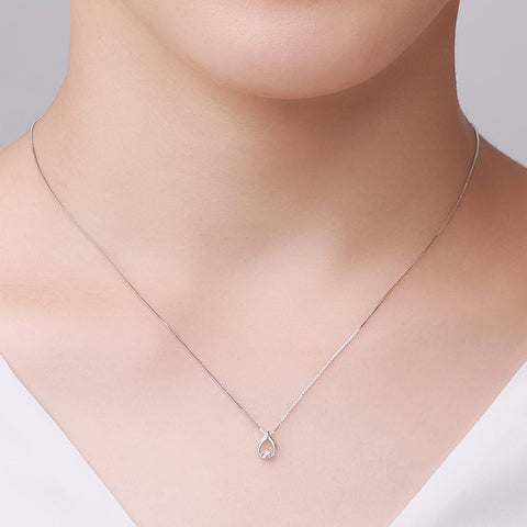Matthewmark Women's Baby Diamond Necklace, Birthday Gift, Popular, Gold, 18K Platinum, 925 Silver, Italian Chain