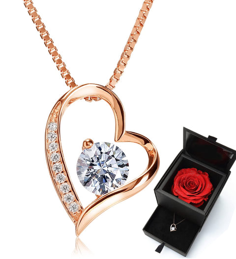 Swarovski Open Heart Necklace Women's Gift Set, Made in Japan, Silver, Cubic Zirconia