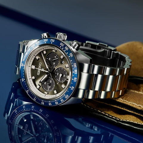 Seiko 精工手錶 Prospex SPEEDTIMER 太陽能計時碼錶 Large, 錶殼:銀/錶盤:灰色, 手鍊類型