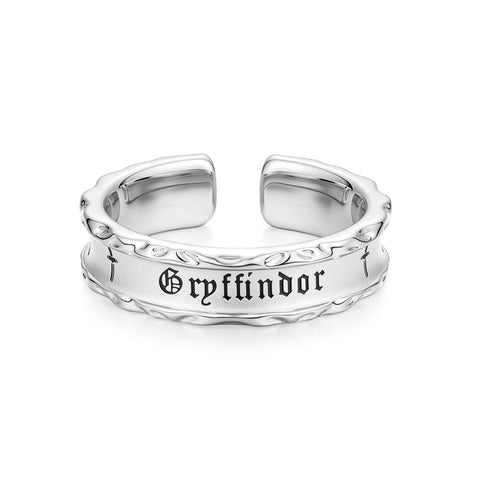 FANCIME x Harry Potter Official Collaboration Women's Men's Ring Gryffindor Slytherin Ravenclaw Hufflepuff Ring Hogwarts Four Dorm Adjustable Ring Open Rig Silver Gold Halloween Christmas Present