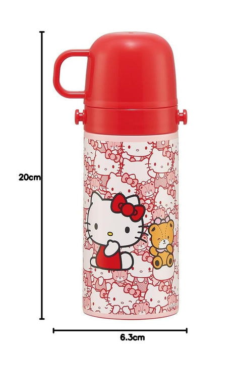Skater 兒童用 不鏽鋼水杯 兩用 420毫升 水杯飲用 350毫升 三麗鷗 Hello Kitty 漱口水 對兒童友善的輕量 女孩 保溫 保冷 小容量型 waterbottle 運動水杯 可愛 兒童 兒童 水瓶 SKDC3-A