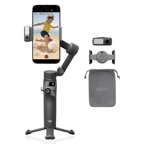 DJI Smartphone Gimbal Osmo Mobile 7P Gimbal Stabilizer (iPhone/Android), Native Tracking, Lighting, 3-Axis Smartphone Gimbal, Quick Start, One-Tap Editing, Built-in Extension Rod & Tripod, 10 Hours of