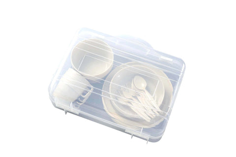 CAPTAIN STAG 鹿牌 餐具套装 【盘/碗/钵/杯子/叉子/汤匙各4个装 / 带盒子】Regular Time M-1201