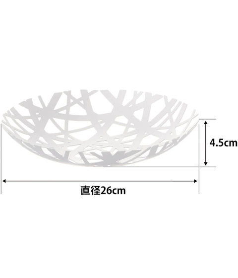 山崎実業(Yamazaki) フルーツボール ホワイト 約W26×D26×H4.5cm タワー tower お菓子入れ 果物 フルーツバスケット 2497