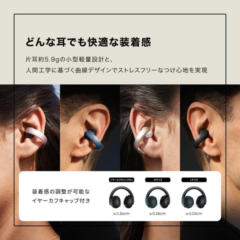 Anker Soundcore AeroClip (Bluetooth 5.4), Open Ear Wireless Earphones, Ear Cuffs, IPX4 Waterproof Standards, Up to 32 Hours Playback, Multi-Point Connection, Black