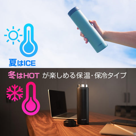 【食洗器対応・パッキン一体モデル】 タイガー魔法瓶(TIGER) 水筒 500ml 白湯OK スクリューステンレスボトル ふたとパッキンが一体化で洗うのは2点のみ らくらくキャップ 真空断熱 マグ 保温保冷 タンブラー利用可 セージグリーン MMZ-W050GW