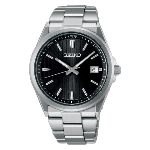 Seiko Selection S-Series Premium Stainless Steel Radio Solar, Men's, Dial: Black, Bracelet Type