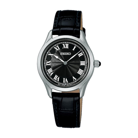 Seiko Selection Nano Universe Collaboration Round Watch, Case: Silver, Dial: Silver, Band: Black, 1 piece, Round Quartz