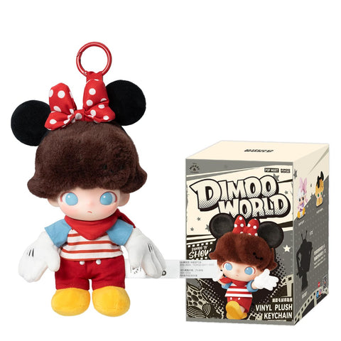 POP MART DIMOO WORLD × DISNEY 系列 毛絨玩具鑰匙鏈 【混裝盒 9個】 流行超人 扭蛋 百葉窗 盒裝 手辦 塑膠模型 高級 玩具 PVC 軟乙烯基 原創 人物 生日禮物