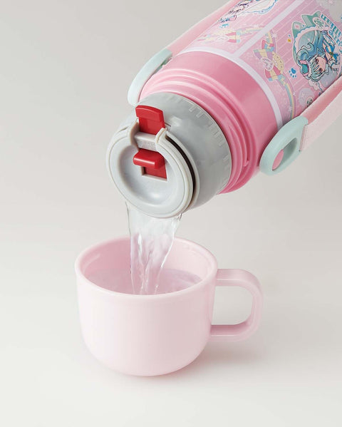 스케이터 (스케이터) 어린이용 스테인리스 스틸 물병, 투웨이, 다이렉트 드링크, 470ml, 완다푸루, 클리어 컵, 드링크, 430ml, 어린이용, 경량 타입, 여아용, 보온/보냉 물병, 스포츠 보틀, 귀여운 어린이, 어린이, 프리큐어, 프리큐어, 프리큐어 SKDC4-A