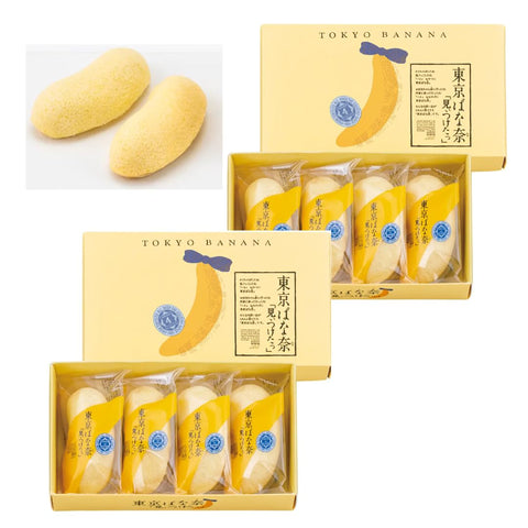 東京香蕉 東京芭娜娜 "找到" 4個裝 人氣 點心 甜點 特產 插銷 (4個裝×2盒)