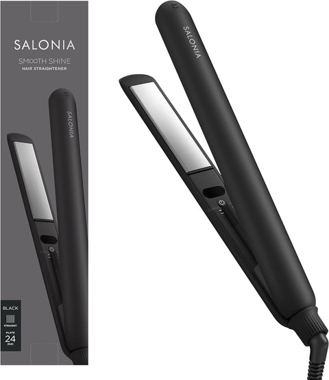 SALONIA Smooth Shine Straightener, Hair Iron, 24mm, Black