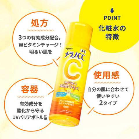 Melano CC 藥用祛斑對策美白化妝水 滋潤 170毫升（W維生素補充 泛醇配合）【EC先行】