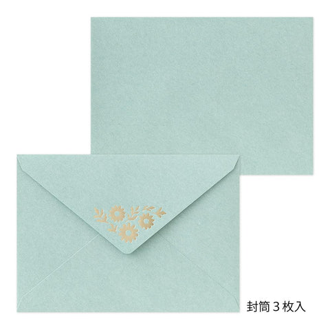 MIDORI 信紙套裝 燙金信封 瑪格麗特圖案 86515006