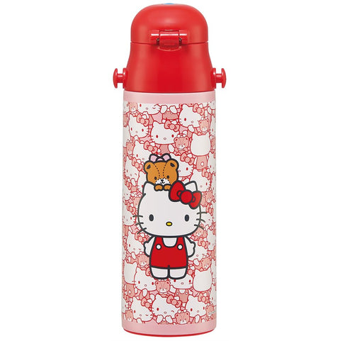 스케이터 (스케이터), 어린이용 스테인리스 물병, 다이렉트 드링크, 580ml, 헬로키티, 우시로, 산리오, 어린이용, 경량 타입, 단열 물병, 스포츠 보틀, 귀여운 어린이, 어린이, 어린이, 물병 SDC6N-A