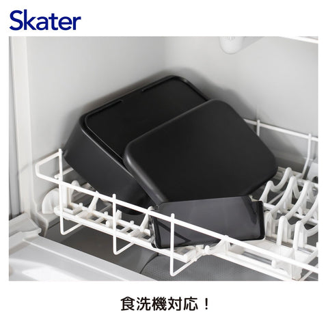 Skater 斯凯达 生物玛斯 带筷子 便当盒 午餐盒 大容量 1000毫升 附固定带 可用洗碗机清洗 微波炉适用 日本制造 灰蓝色 PLB10HB