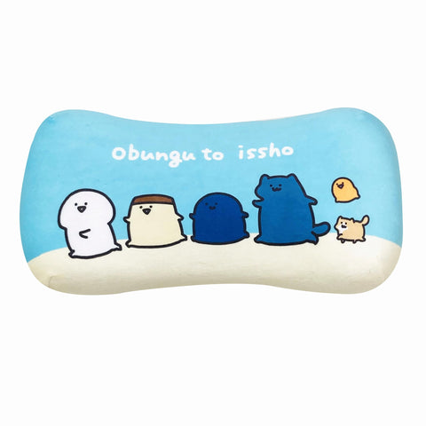 MORIPiLO 與文具一起 文具先生 低反彈枕頭 16x33x8cm 護腰 靠背 支撐 毛絨玩具 坐墊 人物 文具集合 藍色 森城 4621550