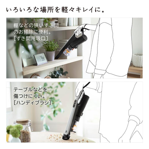 Cyclone Cordless Stick Cleaner, Super Stick, Light Gray, Hitachi PV-BS1M(H)