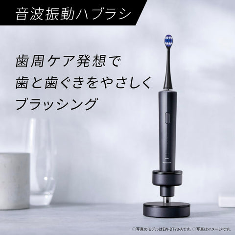Panasonic EW-DP57-S Doltz Sonic Vibration Toothbrush, High Grade Model, W Sound Vibration, Ultra Fine Hair Point Polishing Brush Included, Charging Stand, Overseas Use, Silver
