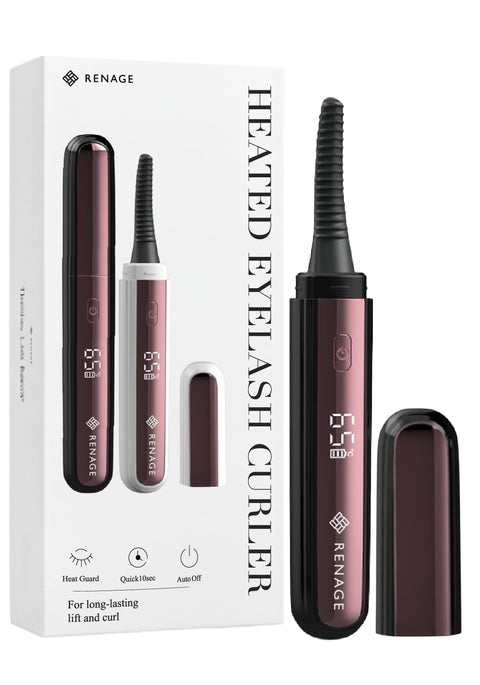 RENAGE Hot Curler, Eyelash Curler, USB Charging, False Eyelashes, Face Care, Black