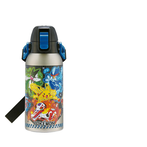 스케이터 (스케이터), 어린이용 스테인리스 스틸 물병, 다이렉트 드링크, 600ml, 어린이용, 경량 타입, 포켓몬, 25, 남아용, 단열 물병, 스포츠 보틀, 어린이 물병, STCH6-A