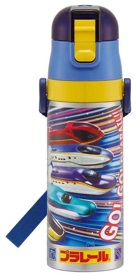 Skater SDC4 Children's Stainless Steel Water Bottle, Direct Drinking, 16.5 fl oz (470 ml), Children's Friendly Lightweight Plarail, 25 Boys, Cold Insulation, Sports Bottle, For Kids
