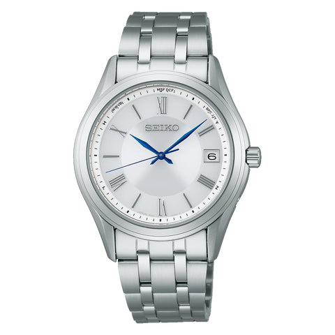 Seiko Selection S-Series Men's Wristwatch, Solar Radio, Pair, Dial: White, Bracelet Type