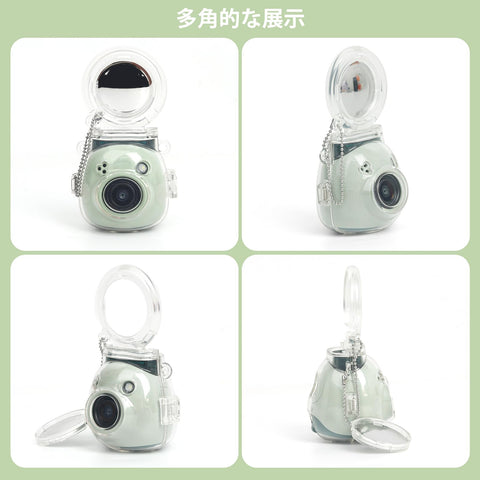 HIYQIN 趣奇 pal 手机壳,instax mini pal适用 Fujifilm checky pal 手机壳 mini pal 保护套 自拍辅助 趣奇 mini PAL相机包 mini pal透明保护套 可拆卸 带自拍镜头 PC制造 全面保护 便携式