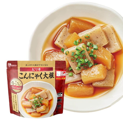 Iris Ohyama de Pa Cook Microwaveable Spicy Konjac and Daikon, 4.9 oz (140 g), Side Dish, Ready-to-Eat