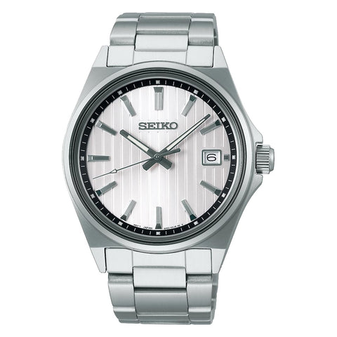 Seiko Selection S Series Men's Watch, Battery Operated Quartz, Silver, Dial: White, Bracelet Type